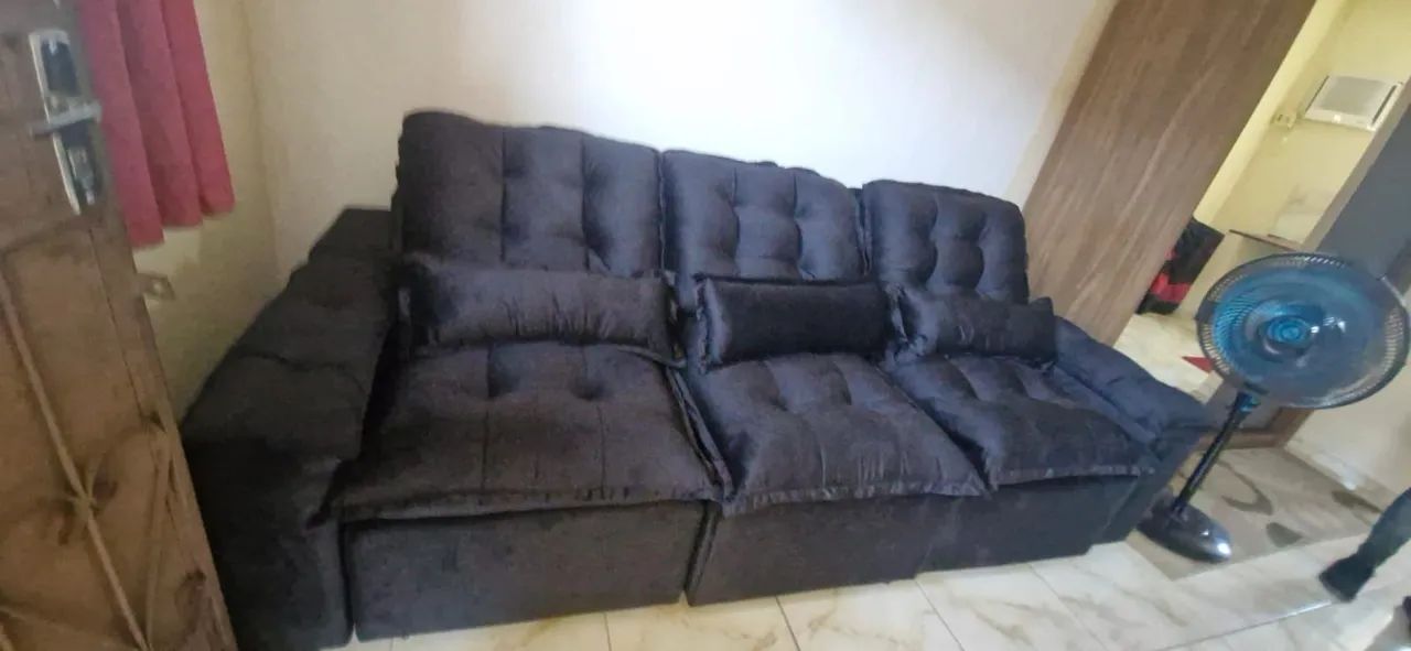 Sofá retrátil e reclinável 3 lugares pronta entrega  - Foto 2