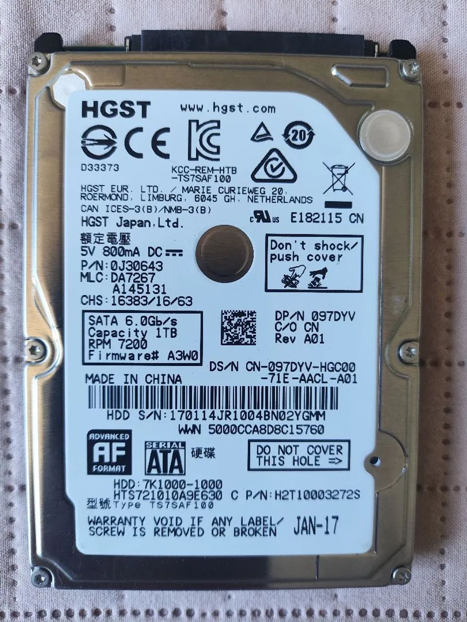 HD HGST 1TB para Notebook - 7200 RPM - SATA 6Gb/s - Foto 2