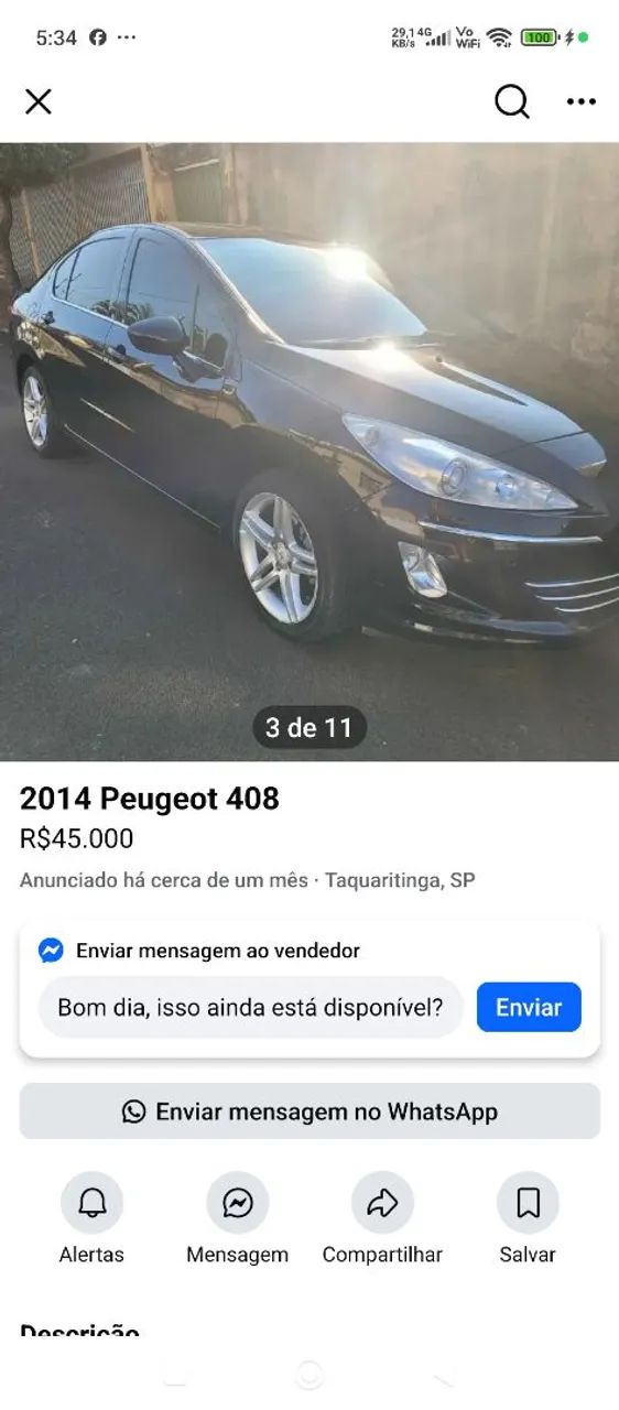 Peugeot 408 408 Sedan Allure 2.0 Flex 16V 4p Aut. 2014