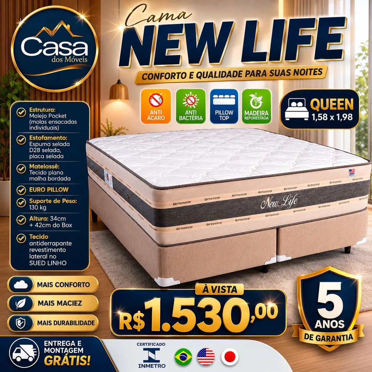 Cama New Life Queen 