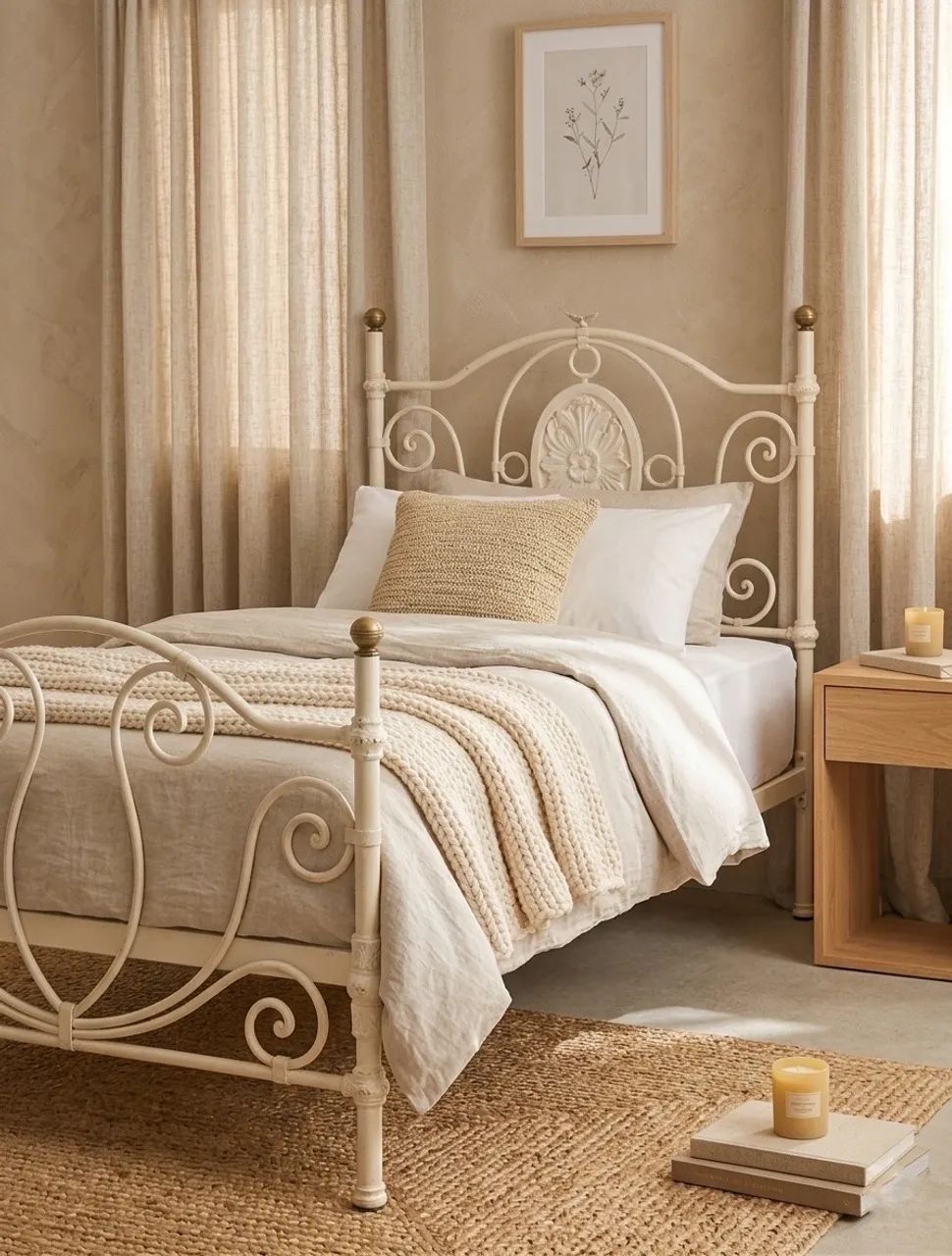 Cama solteiro ferro clássica estilo Farmhouse  - Foto 2