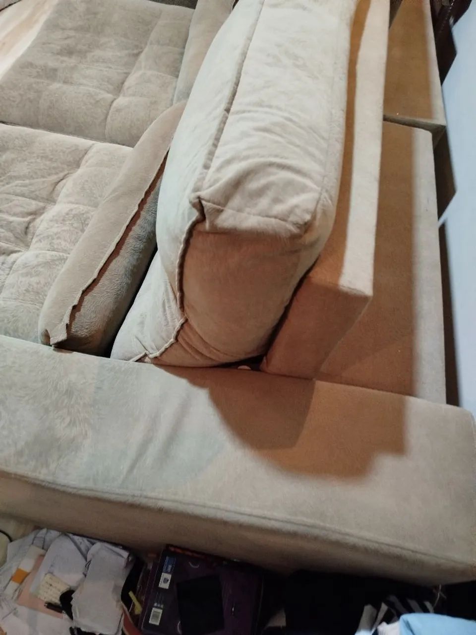 Sofá retrátil em Suede Marrom  - Foto 5