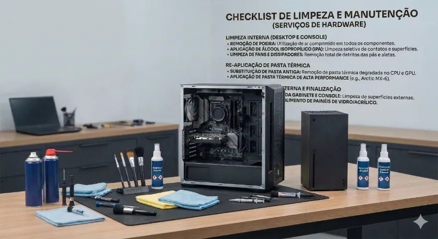 Limpeza notebook, desktop e video game