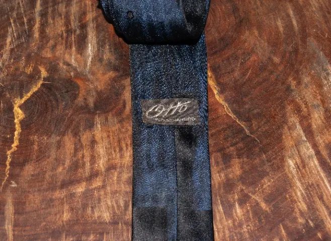 gravata vintage azul 100% seda - Foto 3