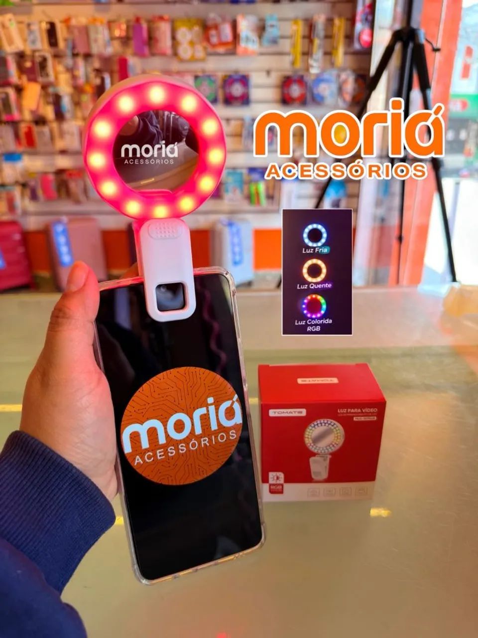 Mini Ring Light para Celular, Luz para Celular, Flash para Celular  - Foto 4