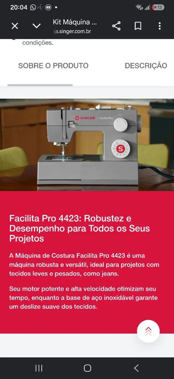 Máquina singer facilita pro 4423 - Foto 2