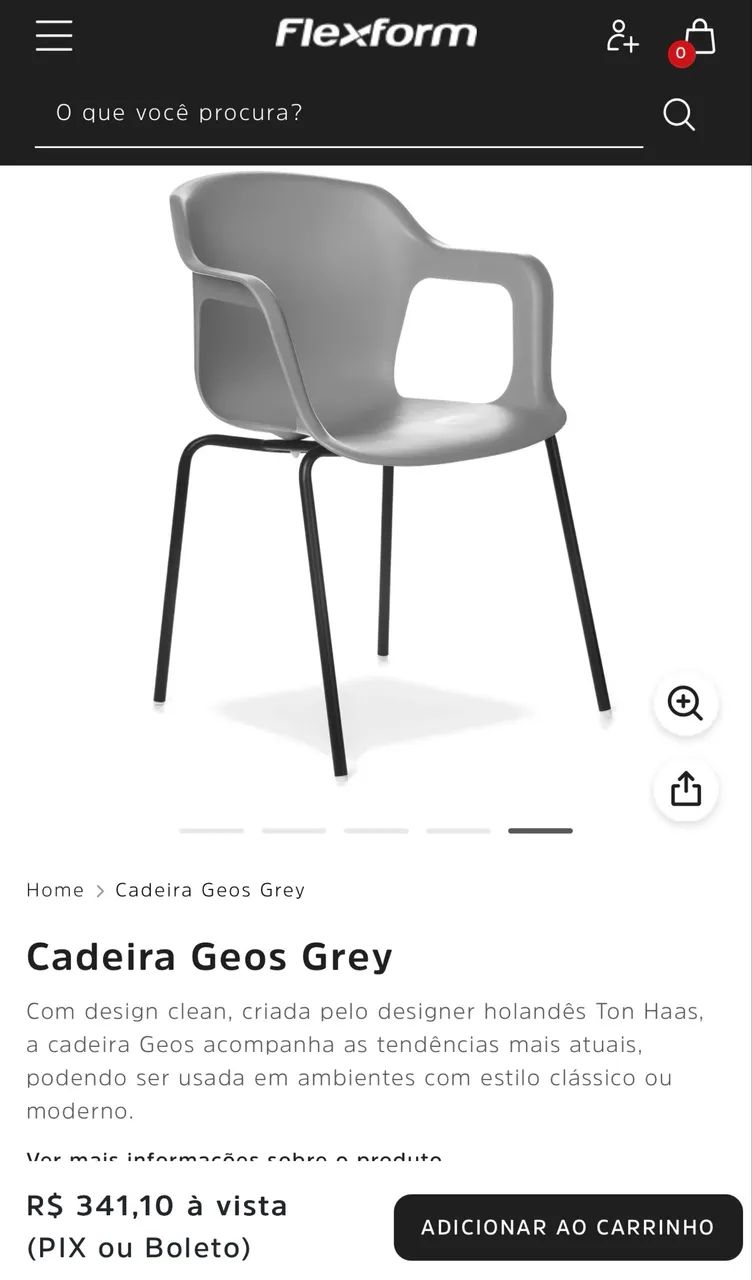 Cadeira Flexform Geos Grey - Foto 2