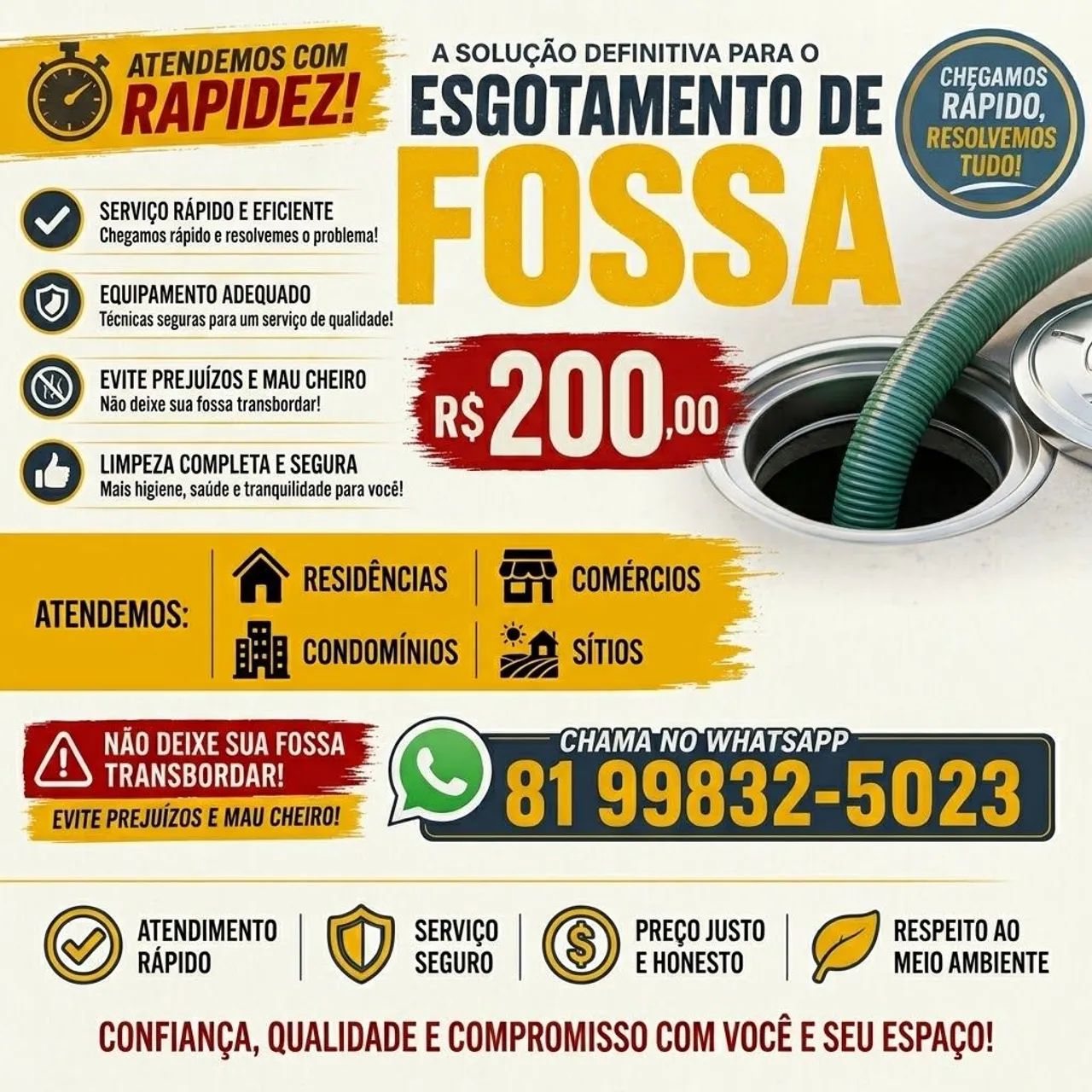 Esgotamento de fossa 