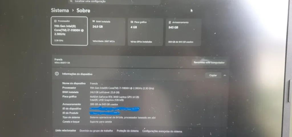Notebook Gamer Acer Nitro 5 RTX 3050 / 24GB Ram / 500GB SSD - Foto 5