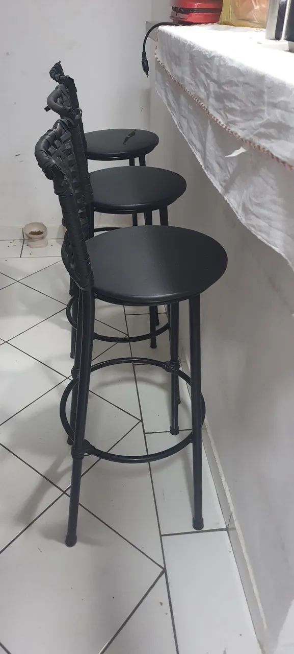 Conjunto Banquetas de ferro com assento novos extra. - Foto 3