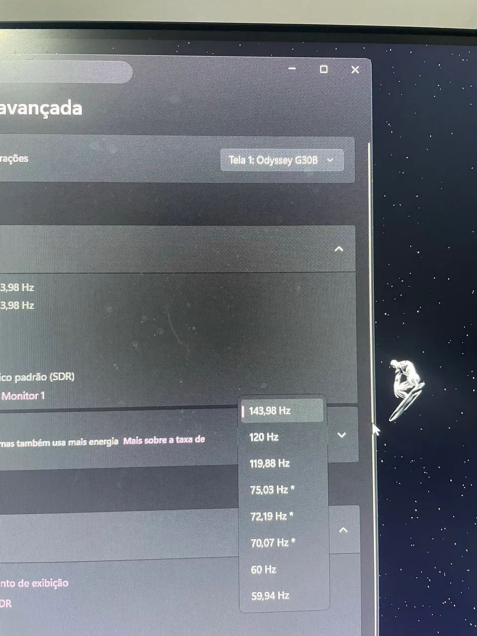 Monitor Samsung Odyssey g30 144HZ 24 polegadas - Foto 2