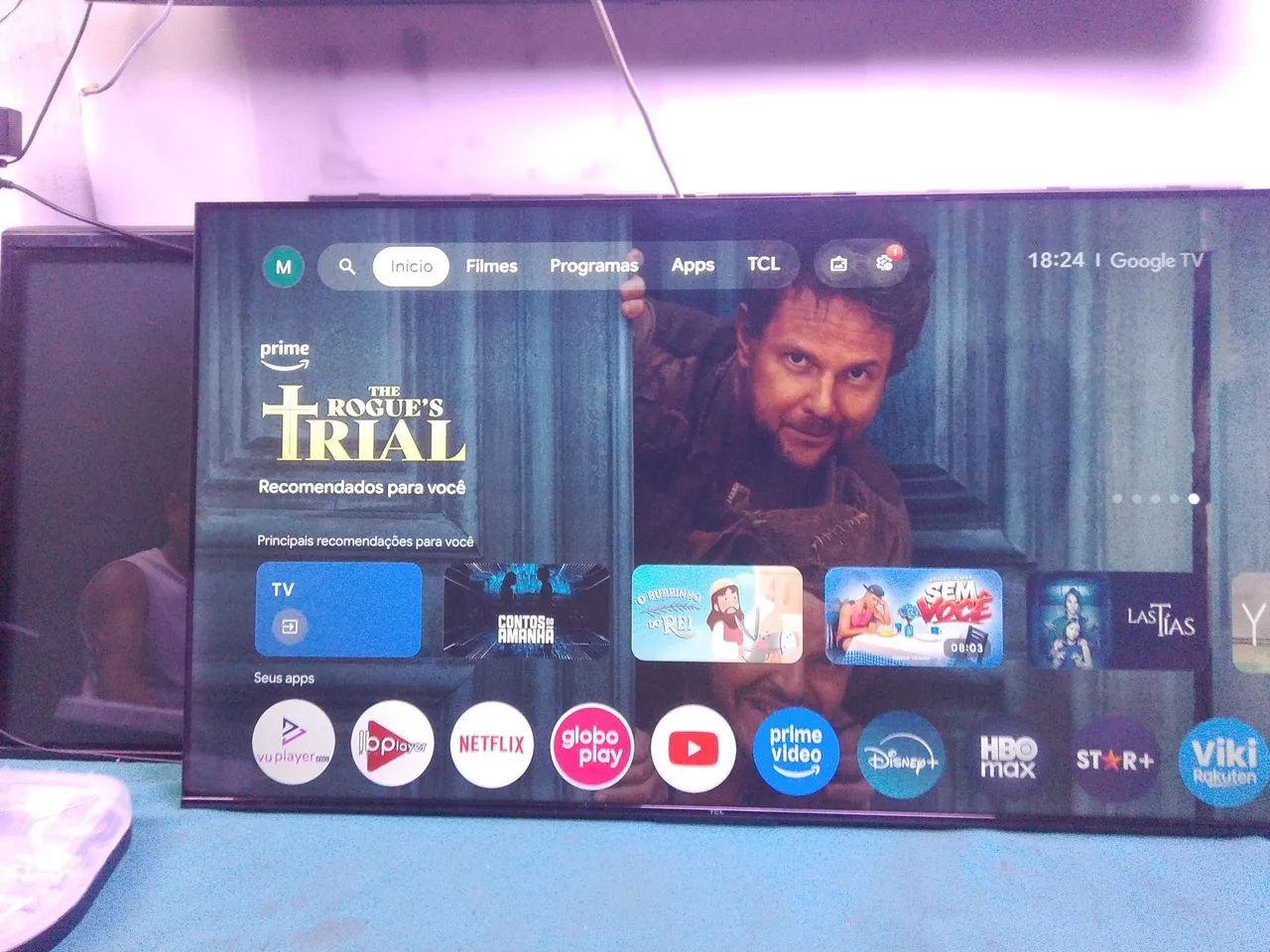Tv smarte 55 polegada semi nova 6 mês de uso 