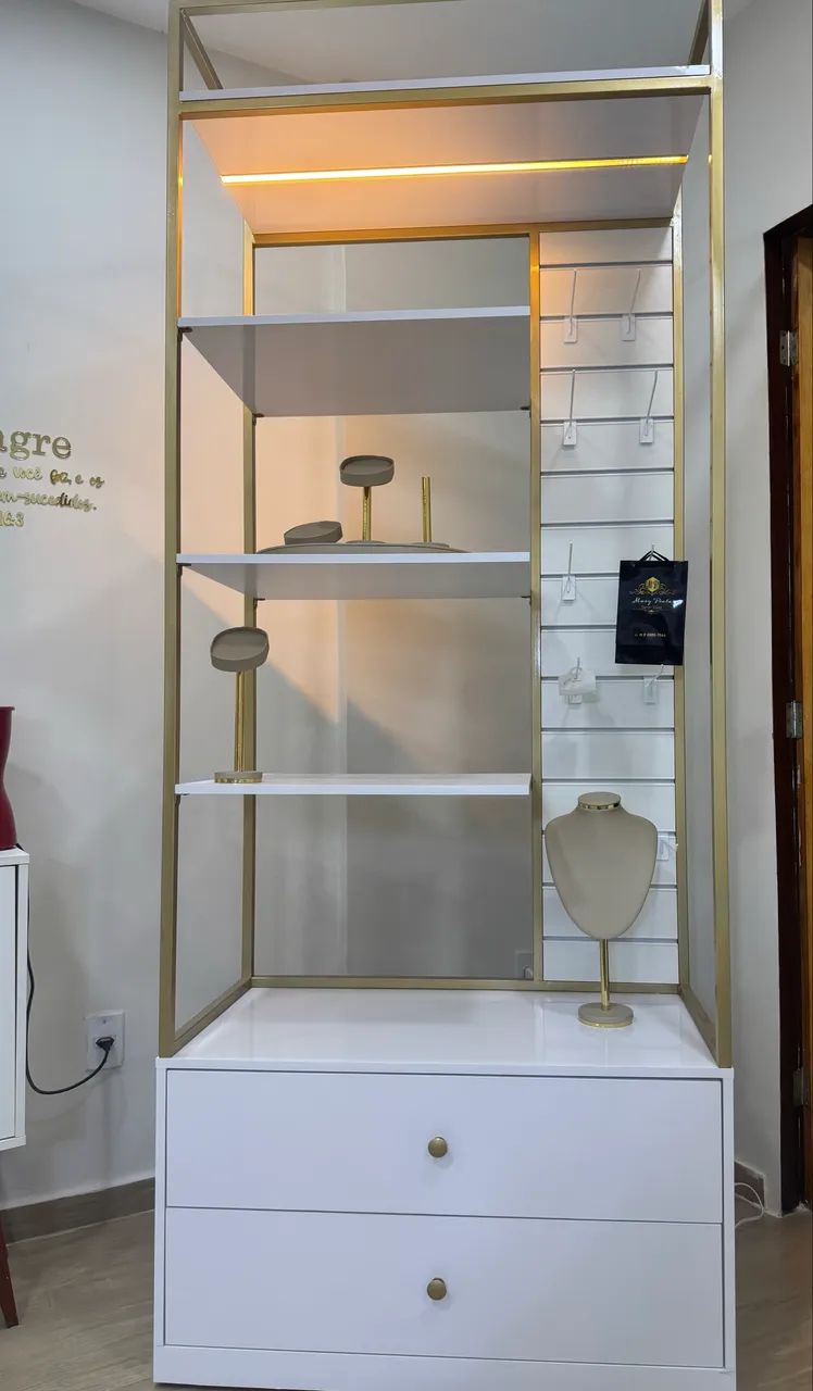 Vitrine expositora para joias giratório com LED - Foto 2