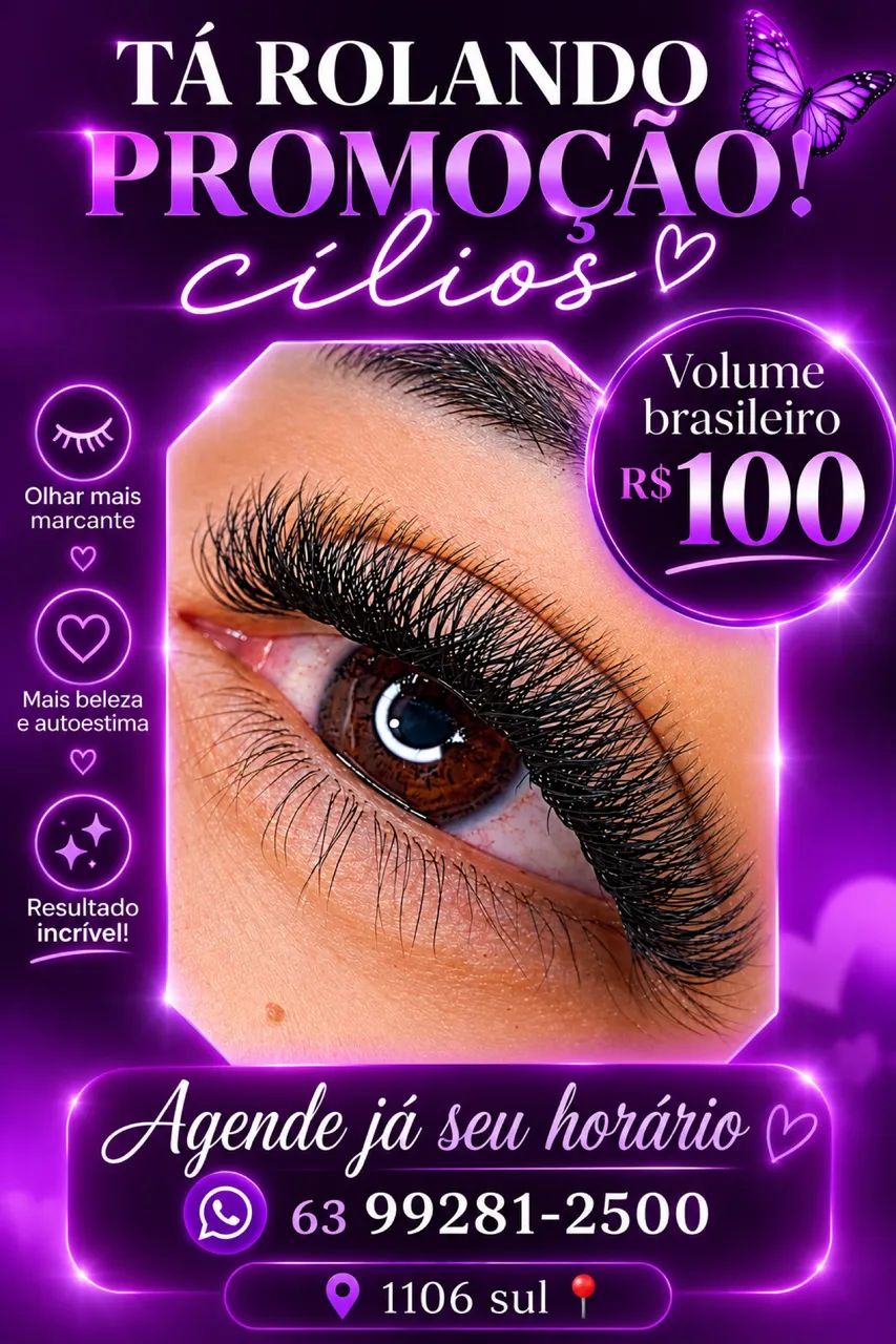 Promoção extensão de cílios 