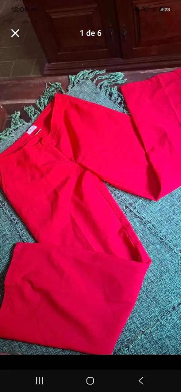 Conjunto blaser e calça tam M vermelho