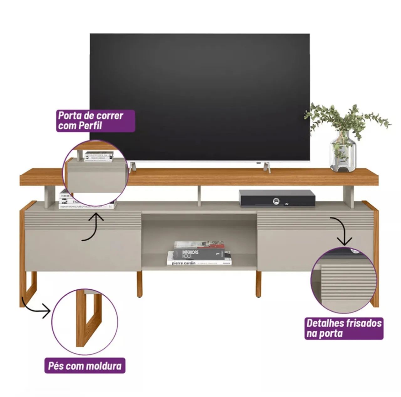 Rack Esmeralda Linea Brasil, ideal para TVs até 70 Polegadas - Entrega Imediata; - Foto 3