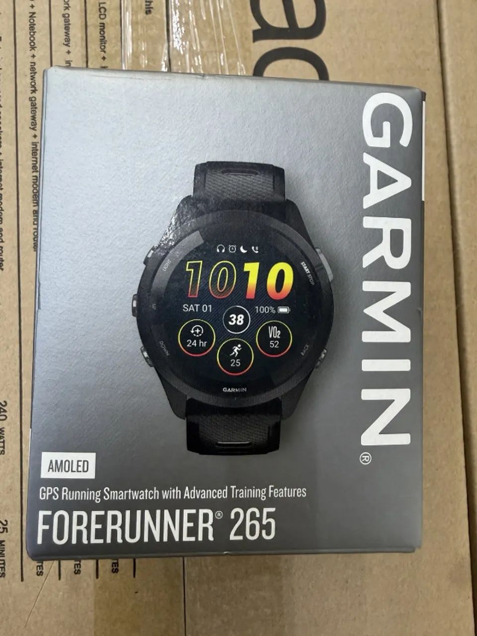 garmin forerunner 265 novo na caixa