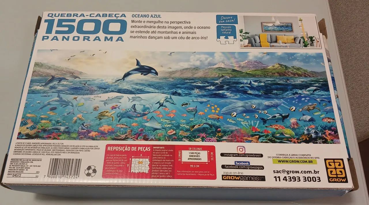 Quebra-cabeça Oceano Azul - 1500 peças  - Foto 2