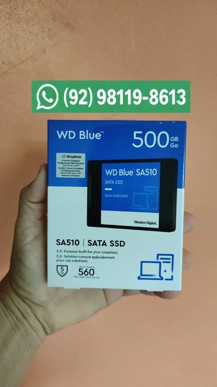 HD SSD 500gb Original da Western Digital - NOVO - Armazenamento