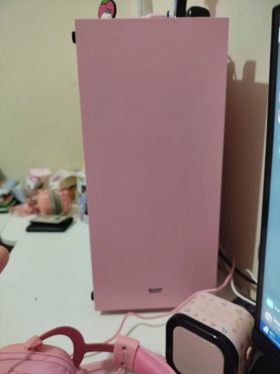 Gabinete gamer aigo Darkflash rosa com vidro - Foto 3