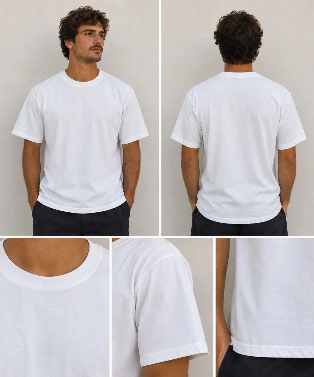 Kit 2 Camisas 100% Algodão Lisa - Foto 2