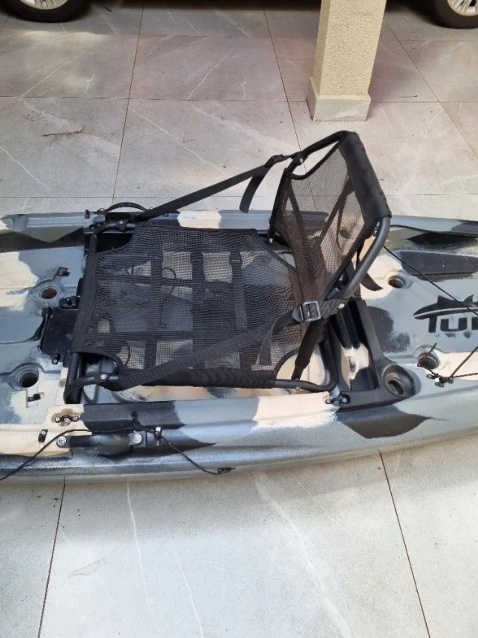 Caiaque de pesca TUNA com remo, cadeira e carrinho de transporte. - Foto 5