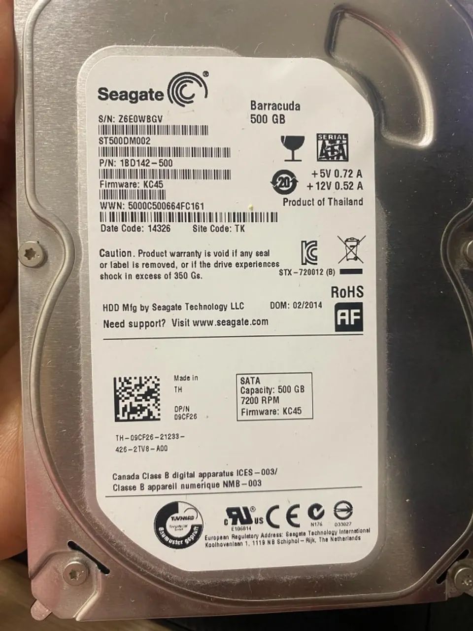 HD SEAGATE 500GB 