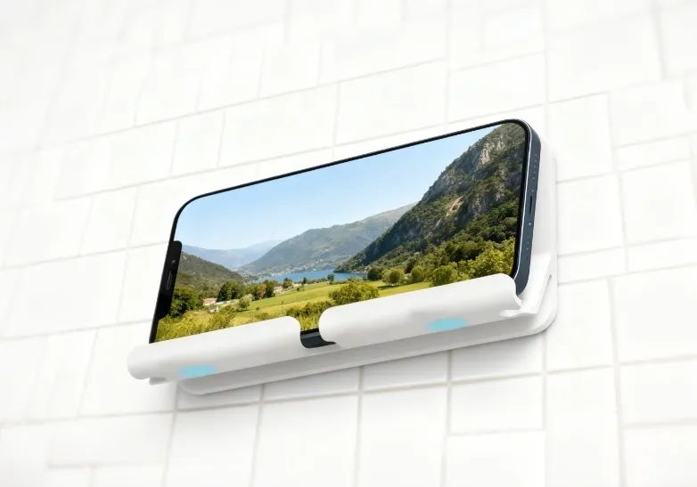 Suporte Adesivo De Parede Preto Para Celular iPhone Android  - Foto 2
