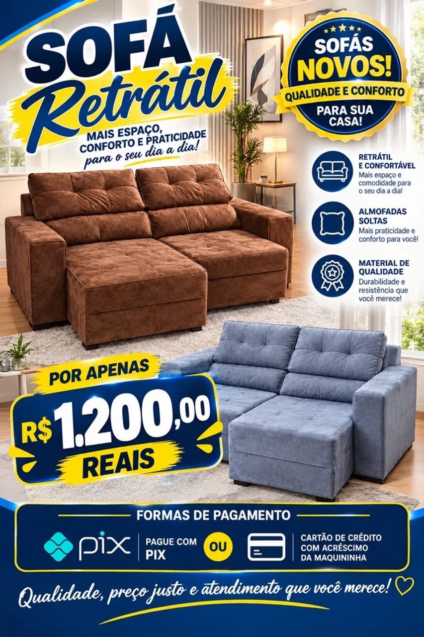 SOFÁS RETRÁTIL NOVOS 