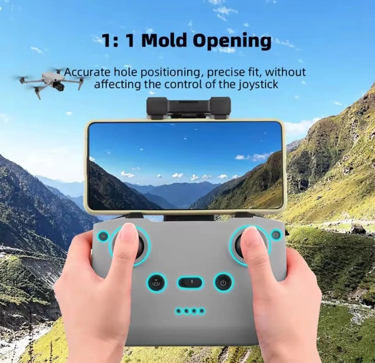 Capa Silicone Proteção Controle Drone Dji Mini 4k/2/3 Mavic RC-N1 - Foto 4
