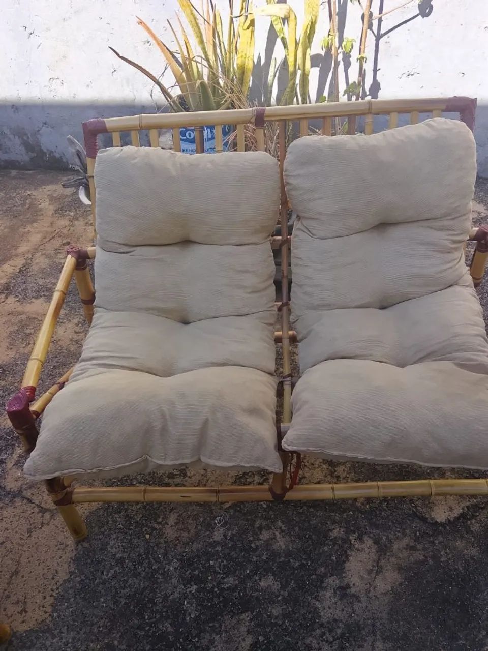 Conjunto de cadeiras de bambu - Foto 2