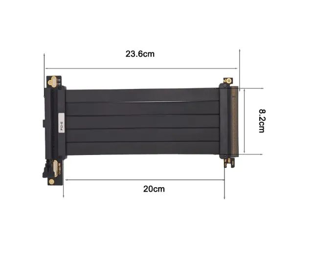 Cabo Extensor Riser pci express 3.0 x16 Preto/Branco 20cm - Foto 2