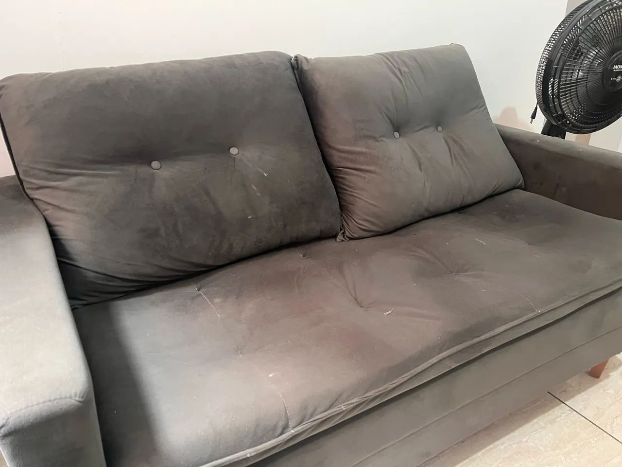 Sofá recepção/ sofá 3 lugares / sofá cinza  - Foto 2