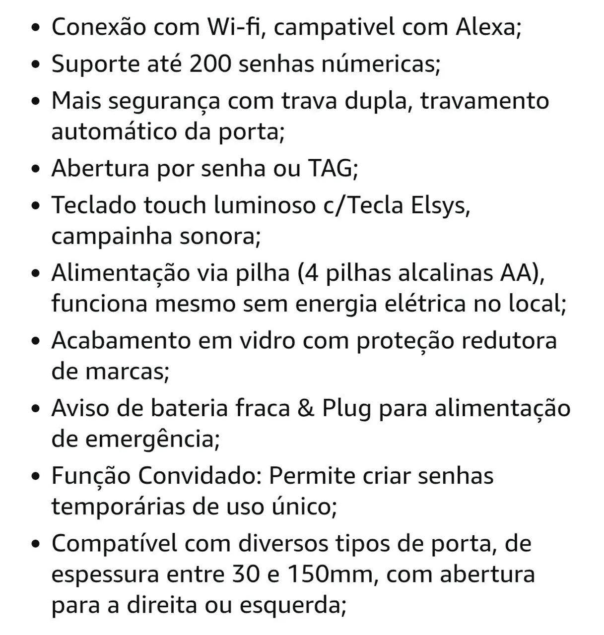 Fechadura eletrônica digital com wifi e biometria NOVA - Foto 2