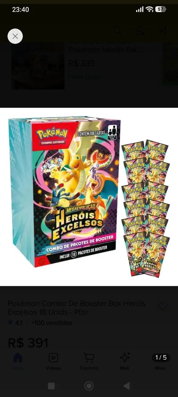 Combo de Boosters Pokémon Heróis Excelsos  - Foto 2