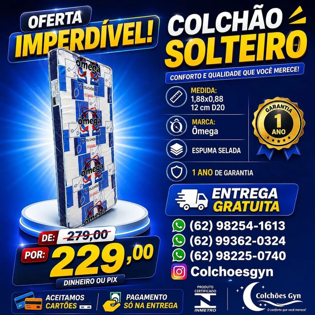 COLCHÃO SOLTEIRO D20 ENTREGA GRATUITA 
