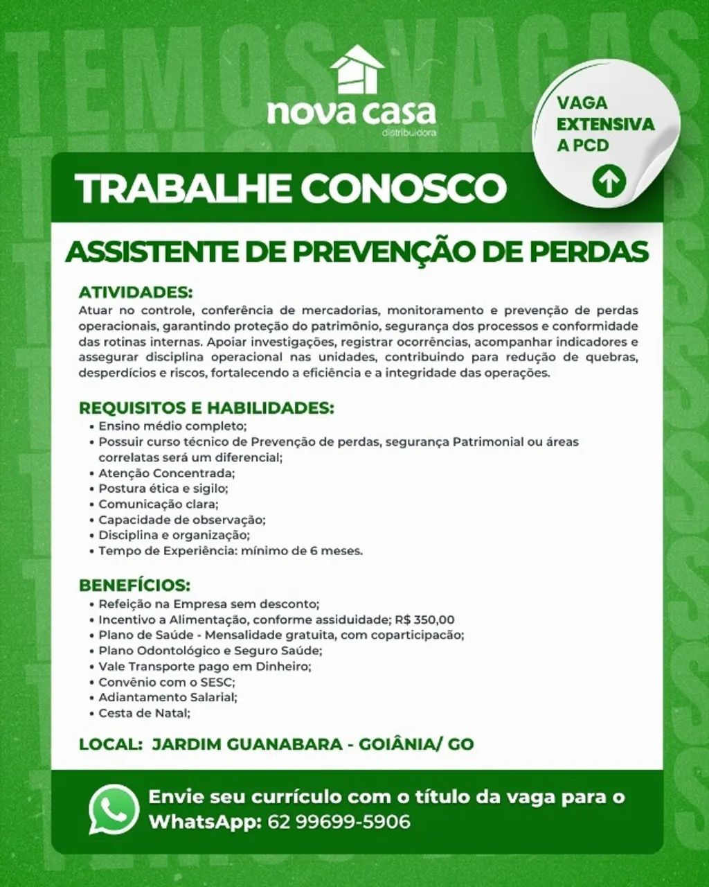 Vaga para Goiânia 