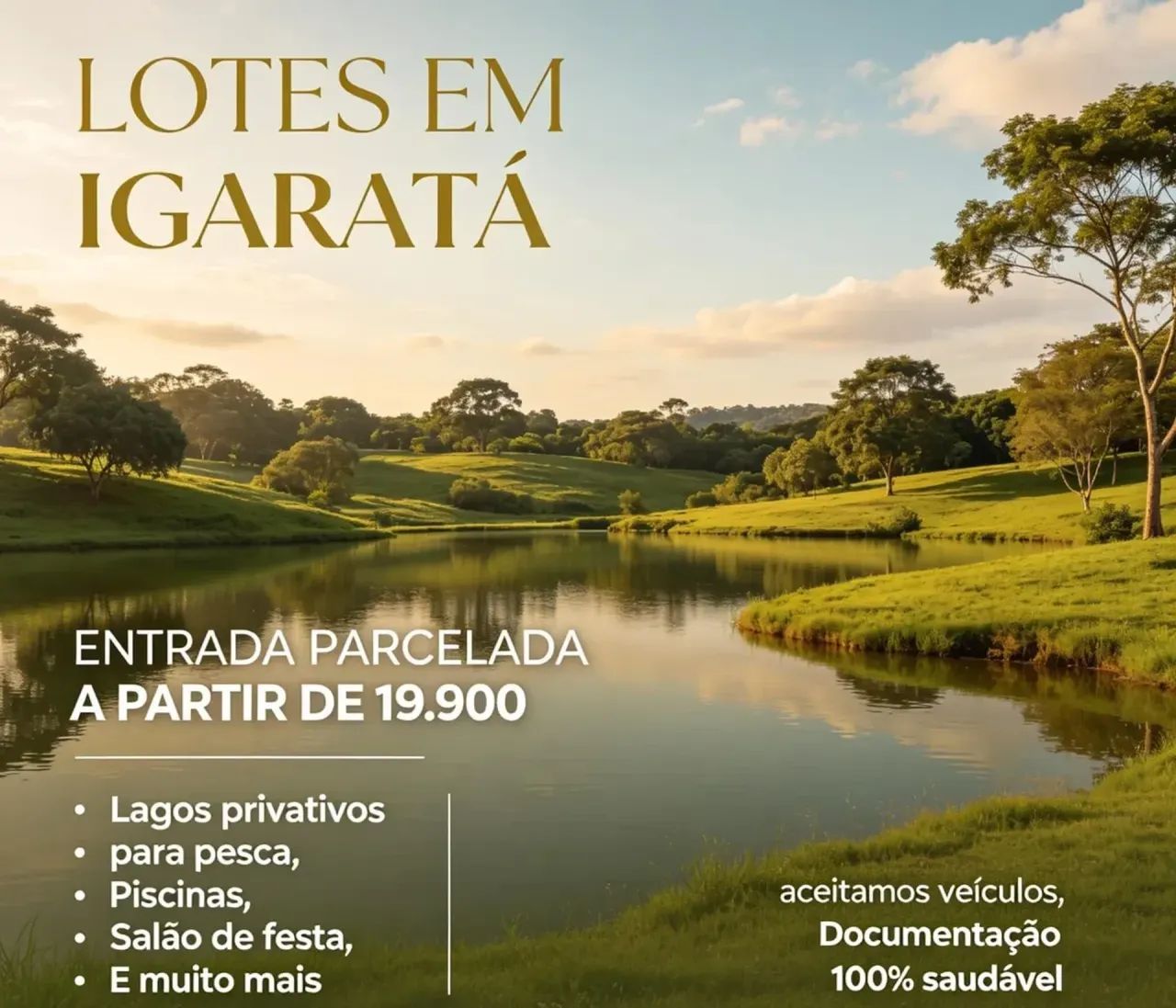 LOTES EM RESIDENCIAL COM CACHOEIRA E LAGOS PRIVATIVOS