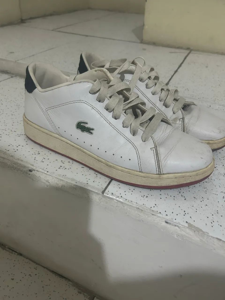 tênis casual lacoste, branco.  - Foto 4