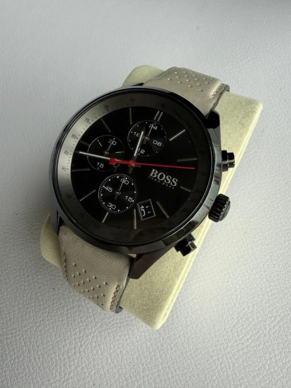 Relógio Masculino Hugo Boss 1513562 Cronógrafo - Couro Bege - Foto 2