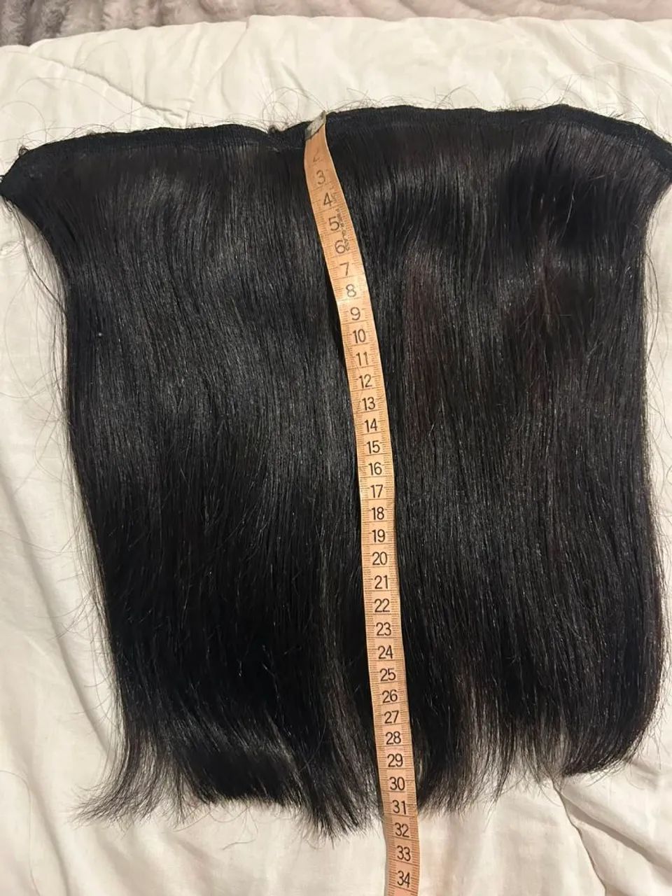 Cabelo humano brasileiro tecido 32cm 73g - 2 telas - Foto 2