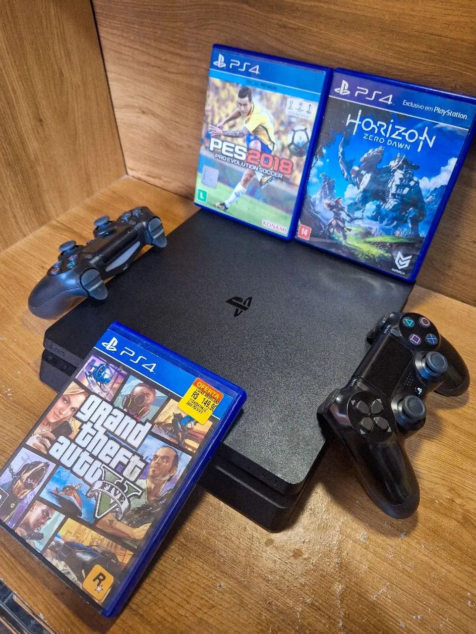 Ps4 Slim + 2 Controles e Jogos