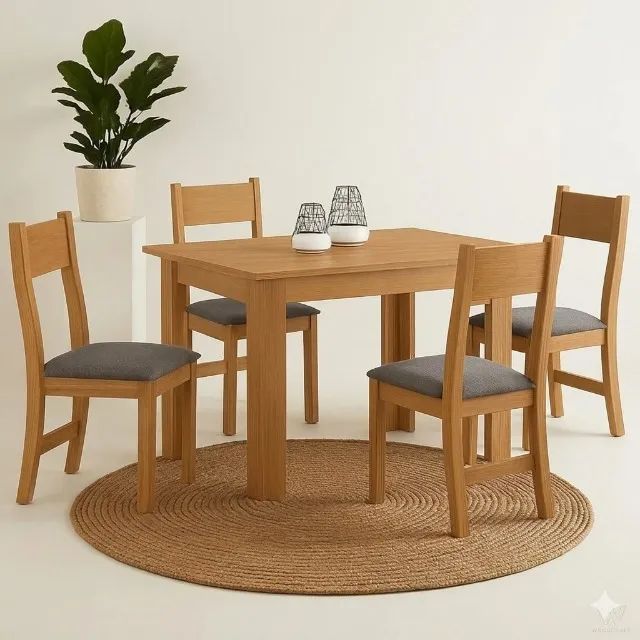 Mesa de jantar com cadeira brisa gráfite Novo!