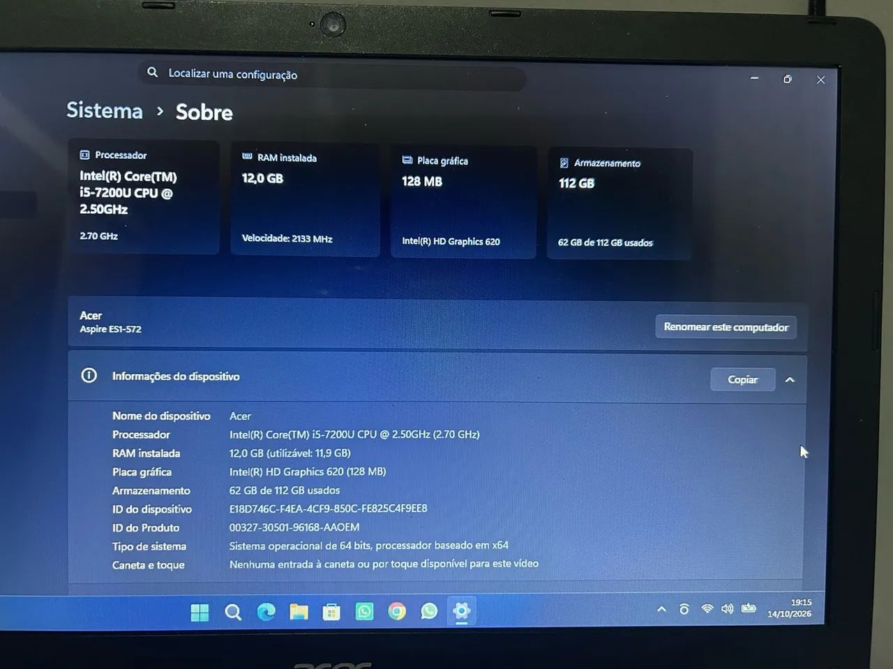 Acer Aspire ES1-572 - Foto 4