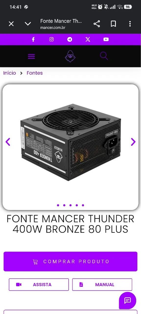 Fonte mancer 400w 80 plus bronze  - Foto 4