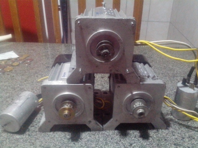 3 Mini motor indução 110 volts 37w 1700 rpm estrutura de alumínio bem leve