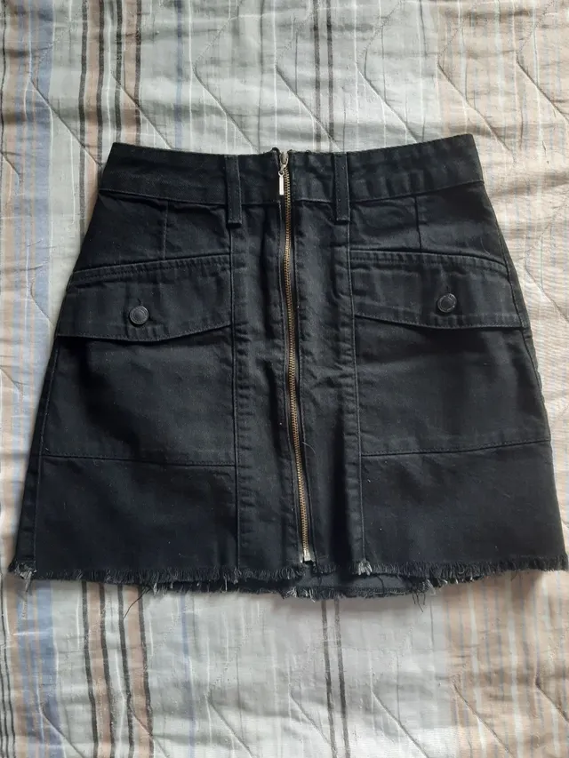 Saia jeans preta (Renner)
