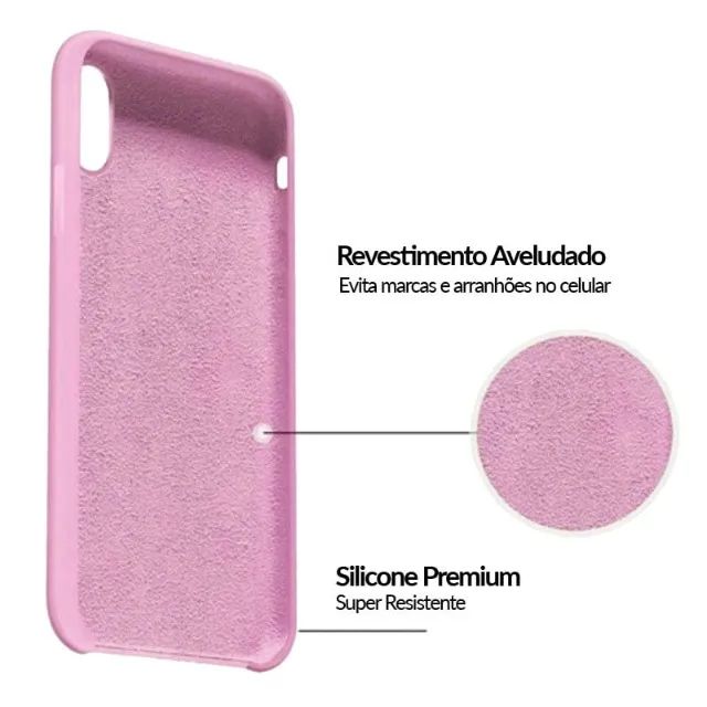 Capinha Silicone iPhone 12 Pro Max Rosa Claro + Película 3D - Foto 5