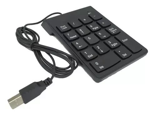 Teclado Numérico Com Fio 18 Teclas Ergonômico Cor De Teclado Preto - Foto 3