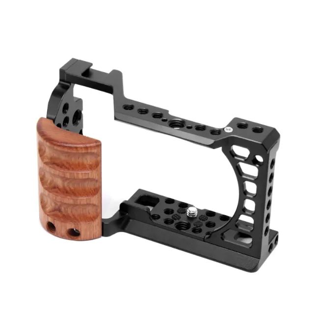 Cage Gaiola Para Sony A6400 A6500 A6300 A6000 Com Grip De Madeira - Foto 2